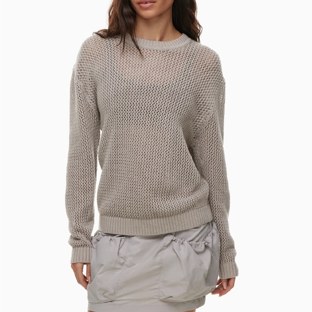 Aritzia Taupe Crew Neck Sweater